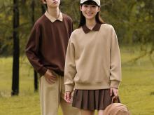 MJ8810 新氧棉时尚拼色翻领卫衣