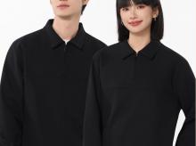 MJ6508纯色半拉链翻领套头卫衣