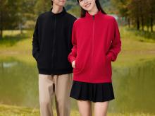 MJ3803华夫格立领拉链卫衣