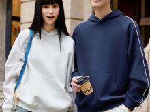 MJ-Autumn9886  380G复古潮棉拼接落肩套头卫衣