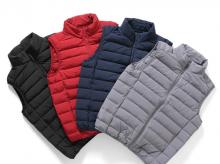 MJ2005男款立领无缝一体织羽绒服马甲