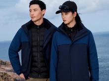 MJ29666横拼羽绒三合一冲锋衣