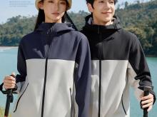 MJ2619拼色连帽软壳冲锋衣